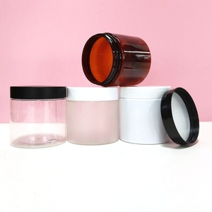 50ml-250ml Clear PET <b>Plastic</b> Cosmetic <b>Jars</b> with Bamboo Print <b>Plastic</b> Lid for Skin Care & Hair Masks - Product Image 5