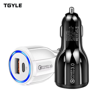 Dernier modèle de chargeur de voiture 6AUSB QC3.0 + Type C à charge rapide pour iPhone 13 Series Samsung Galaxy, allume-cigare pour téléphone portable