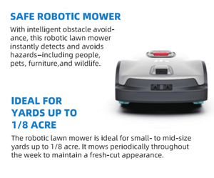 Robot tondeuse de qualité industrielle sans fil, batterie lithium-ion 18V, télécommande, autopropulsé, <span class=keywords><strong>lame</strong></span> rotative, autonomie de 120 minutes - Product Image 5