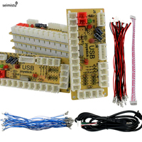 Kit d'arcade USB Encodeur à délai nul avec câble Matériel plastique anglais pour jeux d'arcade à pièces