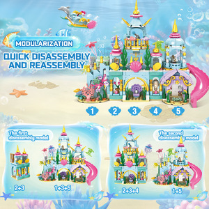 Blocchi di Costruzione in Plastica ABS Woma, Castello della Principessa Fai-da-Te, Mondo Sottomarino, Parco Giochi Assemblabile con Piccole Particelle, Giocattoli per <span class=keywords><strong>Bambini</strong></span> - Product Image 3