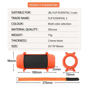 Funda de silicona para altavoz a <span class=keywords><strong>precio</strong></span> mayorista de fábrica para <span class=keywords><strong>JBL</strong></span> FLIP ESSENTIAL 2/TUNE FLEX 2/TUNE BUDS 2/TUNE Beam 2, funda para auriculares - Product Image 5