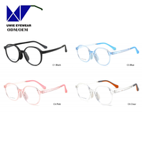 Monture de lunettes optiques classiques pour enfants en TR90, taille 48-17-140, solides et rondes |   Ultra léger 10g |   Lot de 6 lentilles pour enfants de 3 à 12 ans - Vente en gros