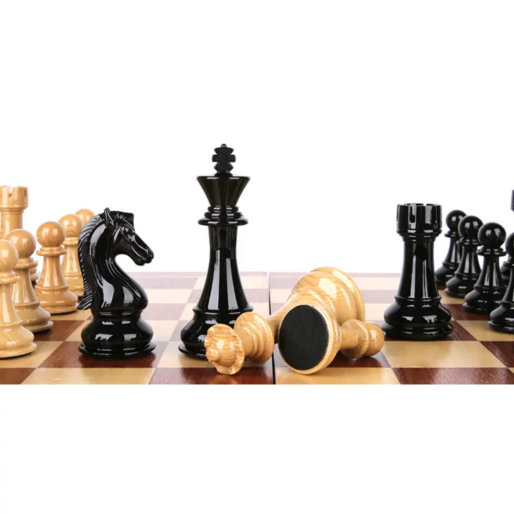 chess board pieces wood