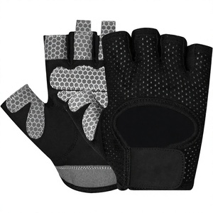 Gants de cyclisme unisexes demi-doigts en PU respirant, légers, absorbant les chocs, avec rembourrage en gel antidérapant et fermeture auto-agrippante - Product Image 1