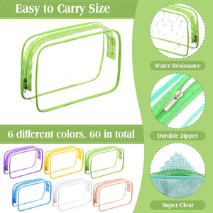 Neceser transparente Bolsa <span class=keywords><strong>de</strong></span> maquillaje cosmético aprobada por la TSA Bolsa <span class=keywords><strong>de</strong></span> viaje para llevar bolsas compatibles con la aerolínea del aeropuerto para mujeres y hombres - Product Image 3