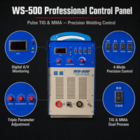 Machine à souder à l'arc TIG MMA CHAO WEI WS 500 500A, soudeuse industrielle 380V pour l'acier inoxydable, l'acier allié, le cuivre
