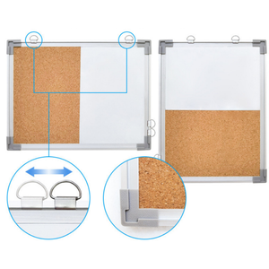 Bảng khung nhôm hai mặt với nút chai & bảng trắng từ tính-tổ chức treo tường cho văn phòng và gia đình (kích thước tùy chỉnh) - Product Image 5