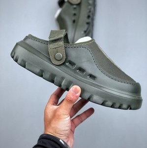 Mesh Velcro <b>half</b>-trap summer breathable thick-soled elevated head-covering outdoor casual hole-shaped <b>slip</b>-on shoes - Product Image 4