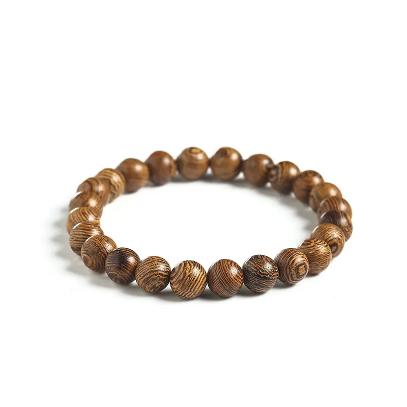 Rosenkranz armband Buddhist Mala Meditation 6/8/10mm Round Lucky Charm Wenge Wooden Bracelet For Women Men