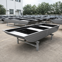 Bateau en aluminium stable de 10 pieds, 12 pieds, 14 pieds, 16 pieds - Bateau de pêche à fond plat, eaux peu profondes, 3 à 6 personnes, léger, moteur en option