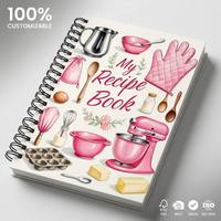 Carnet de recettes personnalisé en spirale, journal de pâtisserie, organisateur de cuisine personnalisé, format A5, couverture rigide, livre de cuisine DIY, vente en gros OEM, cadeau