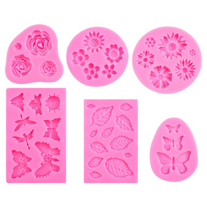 Moules à gâteau en silicone en forme de fleurs, lot de 1 à 9 moules en silicone, démoulage facile, décoration de fondant - Product Image 6