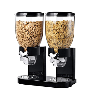 Distributeur de céréales hermétique indispensable pour aliments secs, boîte de rangement 20 lb, distributeur de céréales mural simple ou double - Product Image 1