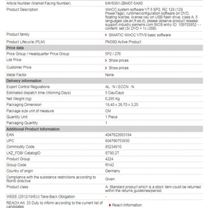 In Stock 6AV6381-2BM07-5AX0 New and Original Wincc System Software - Product Image 2