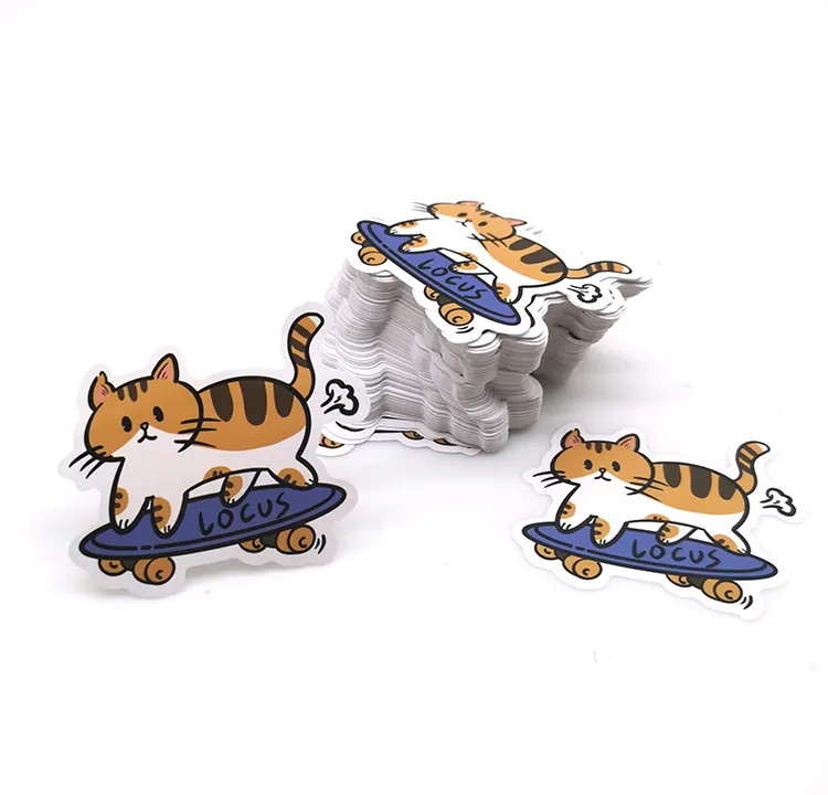 Adesivo per gatti con Logo personalizzato in vinile decalcomania di Design impermeabile per adesivi fustellati in plastica