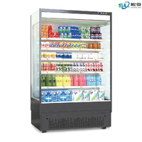 Réfrigérateur commercial à vitrine 1,87 m, refroidisseur ouvert multi-niveaux pour supermarché avec rideau d'air pour viande, légumes et fruits