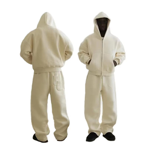 <span class=keywords><strong>Tuta</strong></span> Sportiva Oversize da <span class=keywords><strong>Uomo</strong></span>, Comoda e Larga, con Felpa con Cappuccio e <span class=keywords><strong>Pantaloni</strong></span>, Personalizzabile, con Zip, Stile Streetwear Pesante - Product Image 1