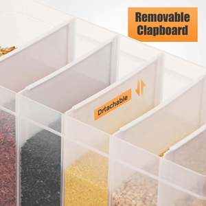 1pcs Lot de variétés Stockage facile Séparation des céréales alimentaires Séparation des céréales Plastique en vrac Stockage hermétique - Product Image 3