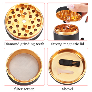 Erliao-molinillo de hierbas de 4 capas, <span class=keywords><strong>pintura</strong></span> de goma, logotipo personalizado, aleación de aluminio, 62mm, trituradora de <span class=keywords><strong>tabaco</strong></span> de alta calidad - Product Image 6