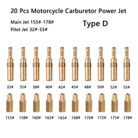 Carburateur de moto, jet principal de buse principale à pilote lent pour carburateur KEIHIN MIKUNI KOSO OKO PWK PE PWM, 20 pièces