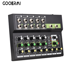 Console de mixage audio numérique stéréo 5 canaux Gooermi avec réverbération, alimentation fantôme 48V, cartes <span class=keywords><strong>son</strong></span> et mixeurs audio - Product Image 1