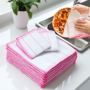 ผ้าเช็ดจานไมโครไฟเบอร์ 5 ชั้น ขนาด 28x28 ซม. 30x30 ซม. 25x25 ซม. ไม่เป็นขุย ซึมซับดี ผ้าทำความสะอาดครัว รูปทรงสี่เหลี่ยม - Product Image 1