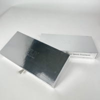 Scatola Regalo Personalizzata in Cartone Argento con Cassetto e Linguetta, Logo in Rilievo, Inserto in Schiuma Personalizzato per Confezioni di Prodotti Cosmetici e di Bellezza