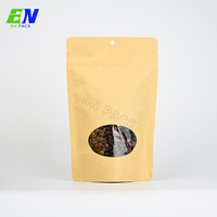 Sac en papier kraft recyclable avec fermeture éclair pour l'emballage de grains de café, de noix, de thé et de collations quotidiennes