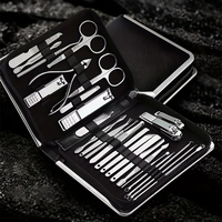 Kit de coupe-ongles 26 pièces, ensemble de manucure et pédicure, couteau exfoliant, en acier au carbone durable, grand format pour usage domestique
