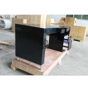 Table de bureau noire à surface <span class=keywords><strong>solide</strong></span> de qualité supérieure bureau d'étude moderne à domicile avec armoire personnalisée - Product Image 3