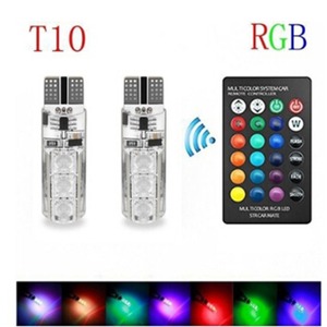 T10 W5W Đèn LED Nêm Bên Hông Xe Hơi Bằng Silicon RGB 5050 6SMD Đèn Đọc Sách Vòm Đèn Nhấp Nháy Nhấp Nháy 12V + Điều Khiển Từ Xa - Product Image 5