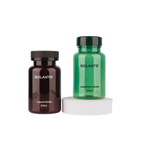 Flacon de pilules en plastique PET résistant à la lumière, 225cc, personnalisé avec impression sérigraphique, estampage à chaud doré et impression UV, pour contenants de capsules nutraceutiques