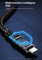 Câble de charge et de transfert de données USB4 40 Gbit/s 240 W, haute vitesse, tressé, prend en charge 8K/60Hz, robuste pour iPhone/MacBook/iPad/
