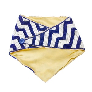 Conjunto de collar de bufanda azul y blanco bordado a mano Conjunto de collar de cuentas de estilo de tendencia Collar de color personalizado - Product Image 2