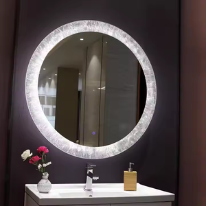 Kidoir Miroir LED intelligent personnalisé en <span class=keywords><strong>forme</strong></span> <span class=keywords><strong>de</strong></span> <span class=keywords><strong>cercle</strong></span> avec interrupteur tactile en <span class=keywords><strong>forme</strong></span> <span class=keywords><strong>de</strong></span> <span class=keywords><strong>cercle</strong></span> avec éclairage frontal avec cristal pour salle <span class=keywords><strong>de</strong></span> bain hôtel - Product Image 4