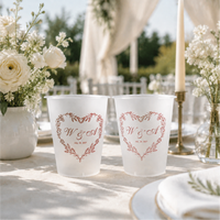 Gobelet en plastique transparent givré personnalisé avec logo, réutilisable pour mariage, banquet, vaisselle, décoration de fête, vente en gros, cadeau personnalisé pour la maison