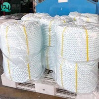 Cordon en polypropylène torsadé blanc 1/4 po, flottant, résistant aux UV et à l'huile, imperméable et résistant aux produits chimiques pour quai de bateau marin