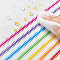 Wasserdichte PEVA-Tischdecke mit Regenbogenstreifen, dehnbar, 6 Fuß, Einweg-Rechteckige Kunststoff-Tischabdeckung für Garten und Picknick im Freien