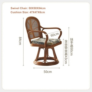 Chaise <span class=keywords><strong>de</strong></span> <span class=keywords><strong>jardin</strong></span> en rotin tressé pour salle à manger, hôtel, maison, restaurant, meubles, chaise pivotante à 360 degrés, table d'appoint, ensemble <span class=keywords><strong>de</strong></span> table d'angle - Product Image 6