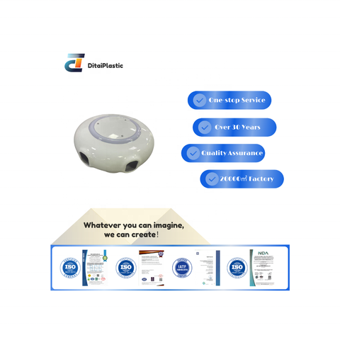 Custom White Plastic Component for Industrial Equipment Enclosure with Circular Design and Functional Cutouts Vacuum Formed