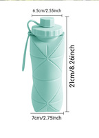 Bouteille d'eau pliable en silicone de qualité alimentaire, résistante à la chaleur, sans BPA, compatible lave-vaisselle et micro-ondes, avec bouchon à paille, pour voyage et sport