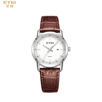Montre EYKI E1151 avec bracelet en cuir, dernière montre de couple, mouvement à quartz japonais, étanche, unisexe