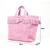 Sac fourre-tout à bandoulière pour femme, personnalisable avec logo, en tissu éponge, grand format, souple, pour la plage et le shopping