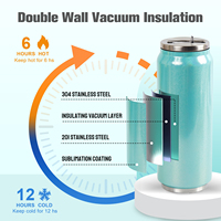 Bouteille d'eau thermos en acier inoxydable à double paroi de 503 ml (17 oz) pour sublimation, avec paillettes, effet caméléon, pour transfert thermique
