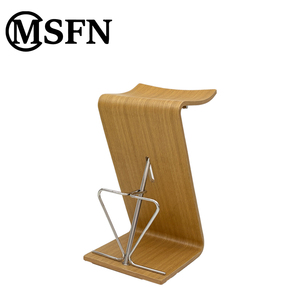 Chaise de <span class=keywords><strong>bar</strong></span> de maison de bureau contemporaine plaque incurvée en acier inoxydable en forme de <span class=keywords><strong>Z</strong></span> innovante moderne Studios haut de gamme personnalisés salon - Product Image 3