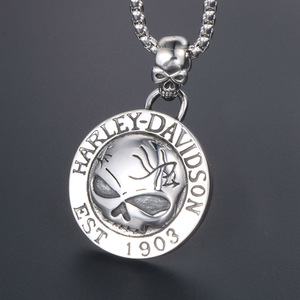 Collier en acier inoxydable avec pendentif crâne Harley-Davidson, bijoux pour homme, cadeau, style 1903 - Product Image 2