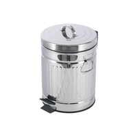 Poubelle de cuisine en acier inoxydable argenté 5L avec poubelle intérieure amovible et pédale, en métal, pour les déchets alimentaires