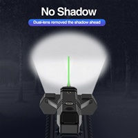 Nouvelle Lampe Torche Tactique 2025 à Double Lentille 1450 Lumens avec Combo Faisceau Laser Vert, Design Mince et Batterie Magnétique Rechargeable Intégrée