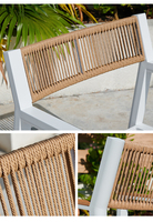 Table et chaises de jardin haut de gamme modernes pour l'extérieur, résistantes à l'eau et à la rouille, en alliage d'aluminium tressé, pour balcon et terrasse